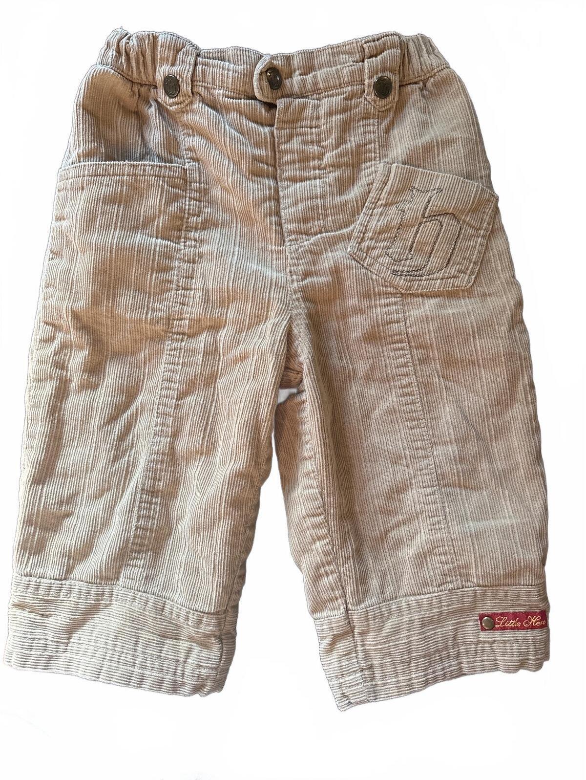 Vintage Little Hero Lined Corduroy Pants - 9-12 Months